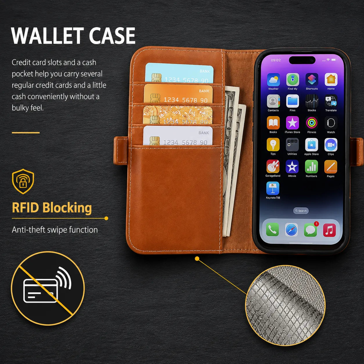 Genuine Brown Leather iPhone 16 Pro Max Case (Wholesale/OEM Manufacturer)