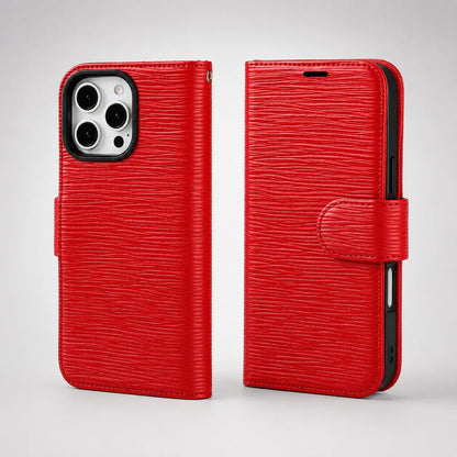 Genuine Red Leather iPhone 16 Pro Case (Wholesale/OEM Manufacturer)