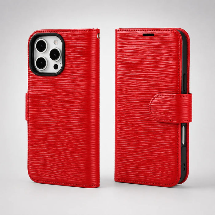 Genuine Red Leather iPhone 16 Pro Case (Wholesale/OEM Manufacturer)