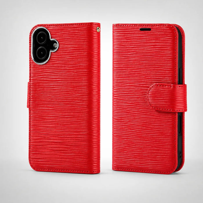Genuine Red Leather iPhone 16 Case (Wholesale/OEM Manufacturer)