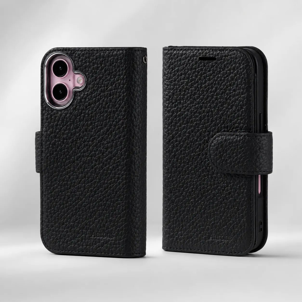 Genuine Black Leather iPhone 16 Case (Wholesale/OEM Manufacturer)