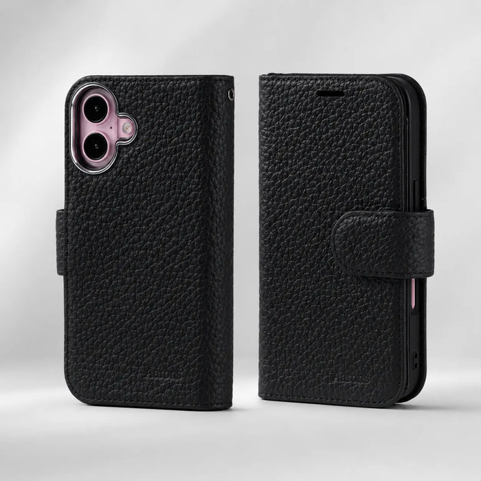 Genuine Black Leather iPhone 16 Case (Wholesale/OEM Manufacturer)