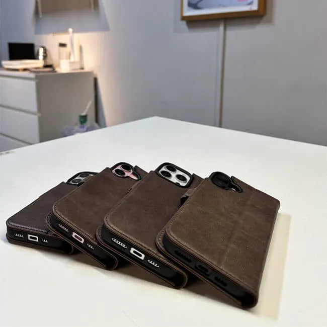 braun Echtleder iPhone 16 Hülle (Großhandel/OEM-Hersteller)