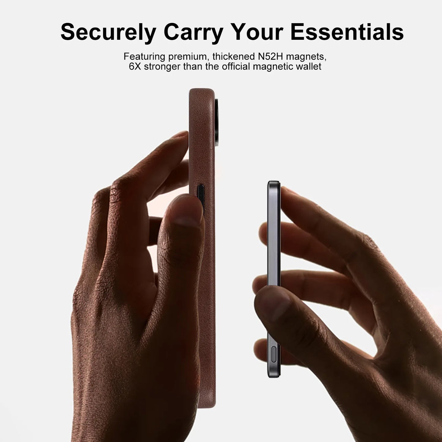 Dark Brown Genuine Leather Back Cover Phone Case for iPhone 16e (Wholesale/OEM Manufacturer)