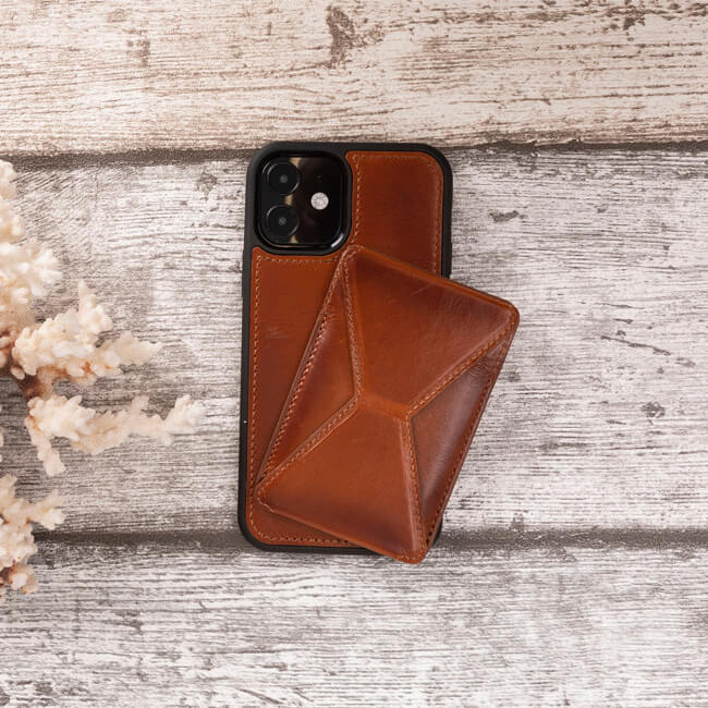Aaronscase Genuine Leather iPhone 12 Case with Card Holder (Wholesale/Manufacturer)