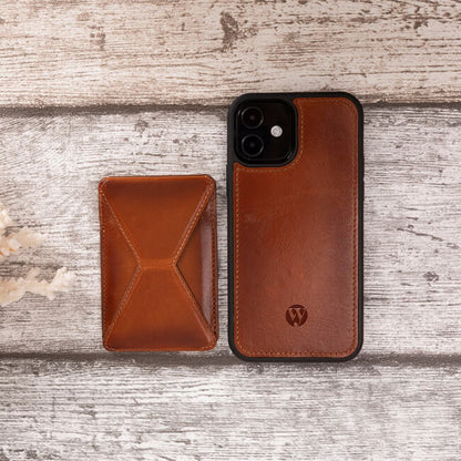 Aaronscase Genuine Leather iPhone 12 Case with Card Holder (Wholesale/Manufacturer)
