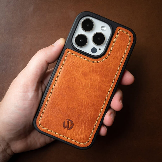 Aaronscase Genuine Leather iPhone 14 Pro Case (Wholesale/Manufacturer)