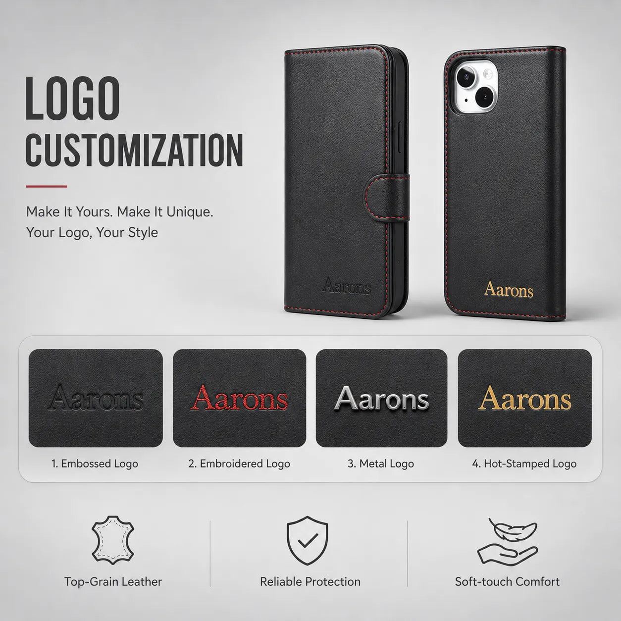 Private Label Genuine Leather iPhone 16 Case Factory (Wholesale/OEM Manufacturer)