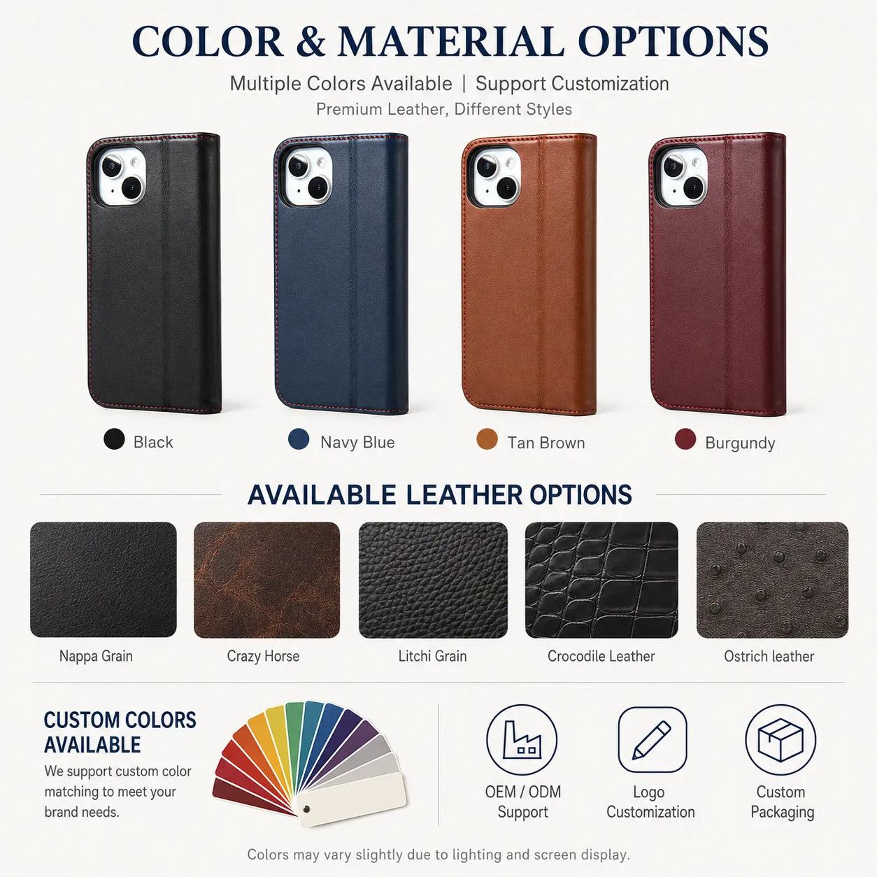 Private Label Genuine Leather iPhone 16 Case Factory (Wholesale/OEM Manufacturer)