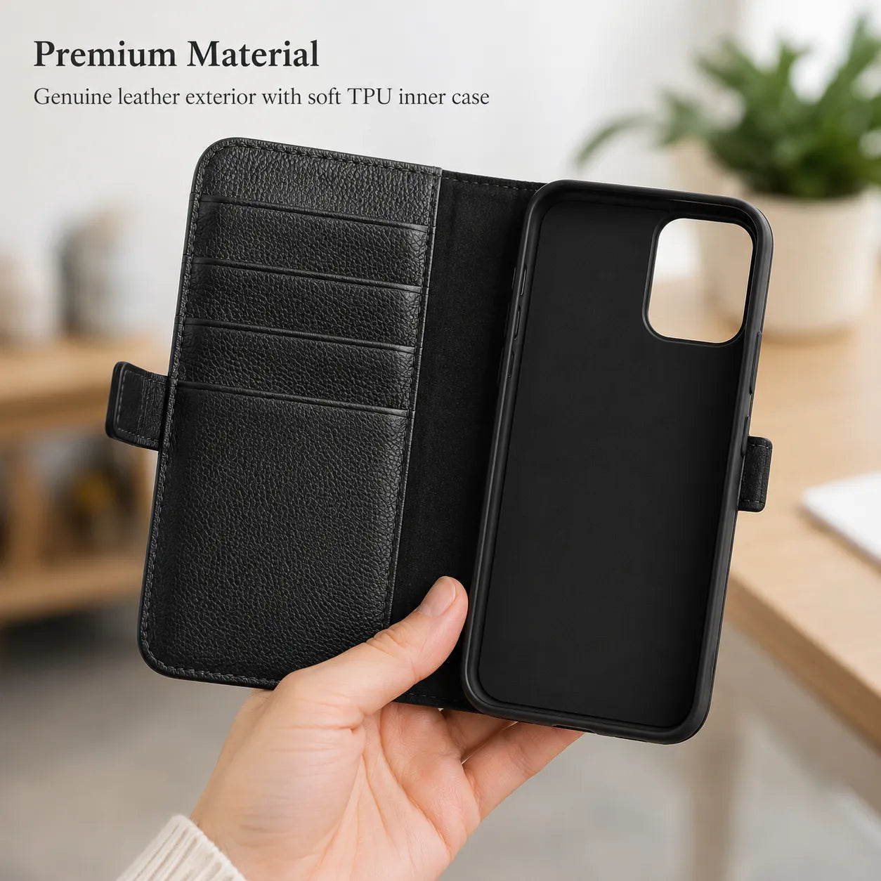 Genuine Leather iPhone 16 Pro Max Case (Wholesale/OEM Manufacturer)