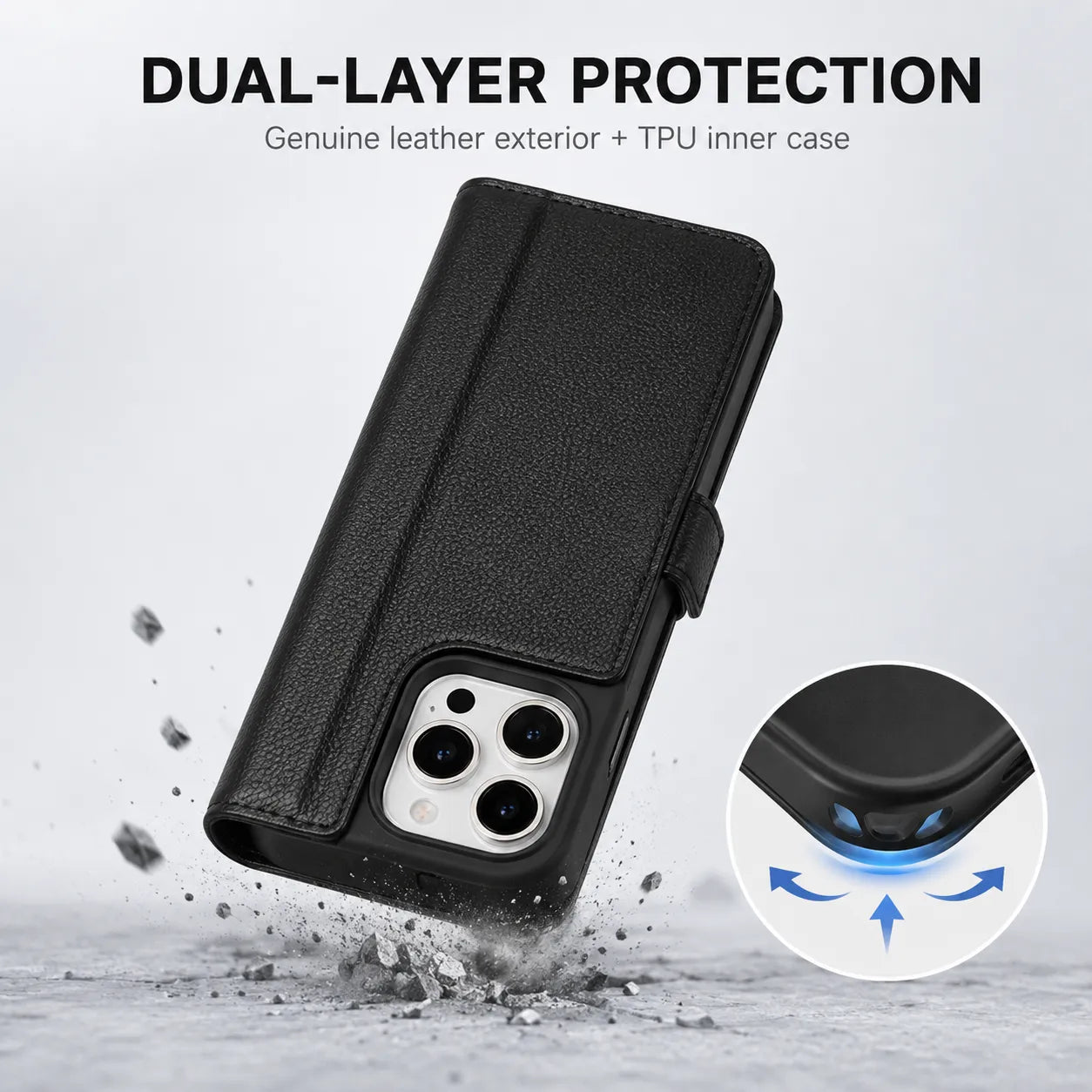Genuine Leather iPhone 16 Pro Max Case (Wholesale/OEM Manufacturer)