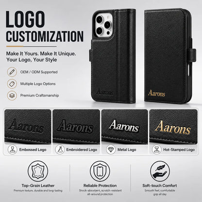 Genuine Leather iPhone 16 Pro Max Case (Wholesale/OEM Manufacturer)
