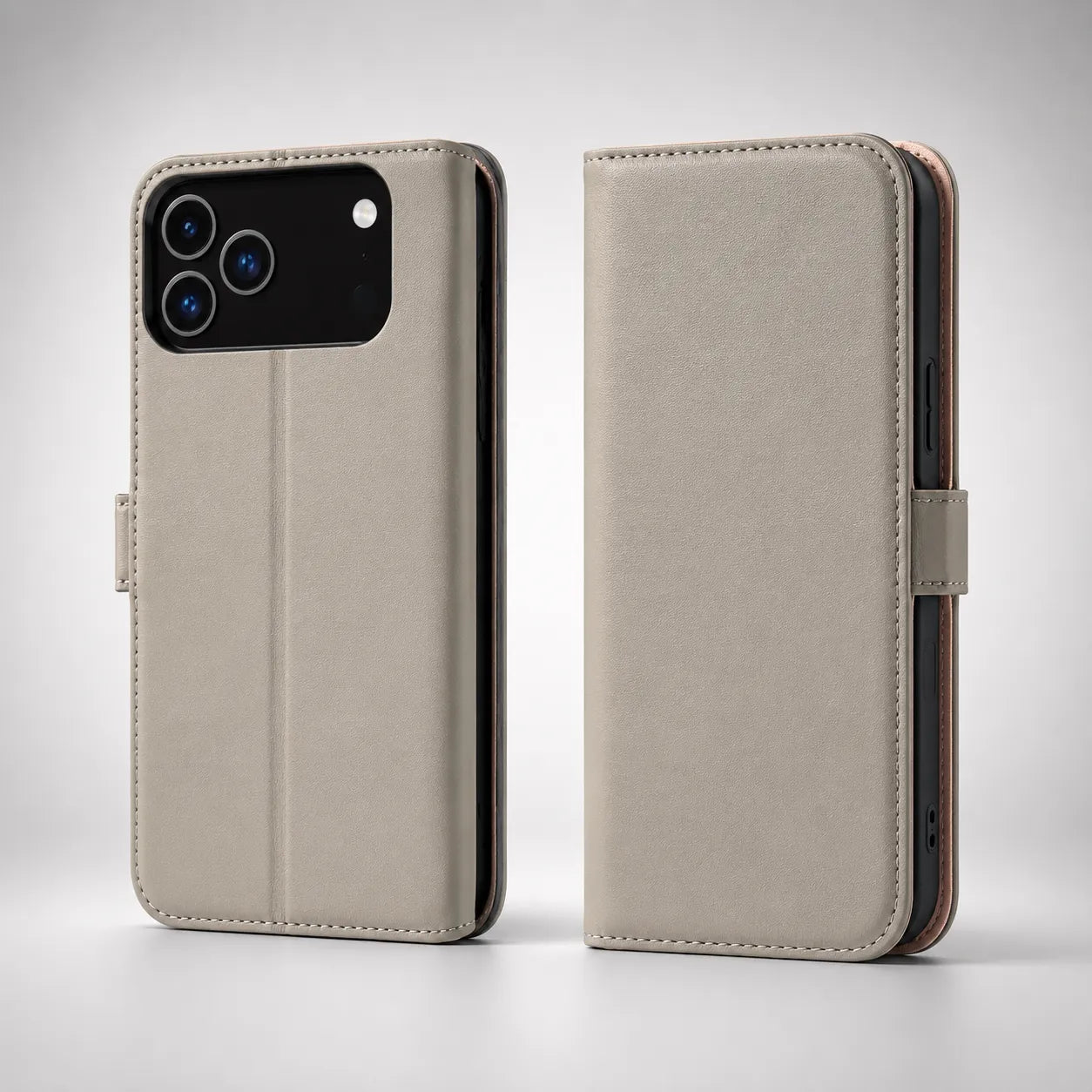 Genuine Leather Wallet Phone Case for iPhone 17 Pro Max (Wholesale/OEM Manufacturer)