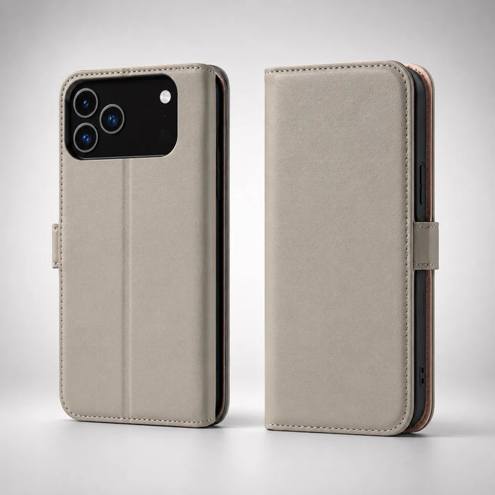 Genuine Leather Wallet Phone Case for iPhone 17 Pro Max (Wholesale/OEM Manufacturer)