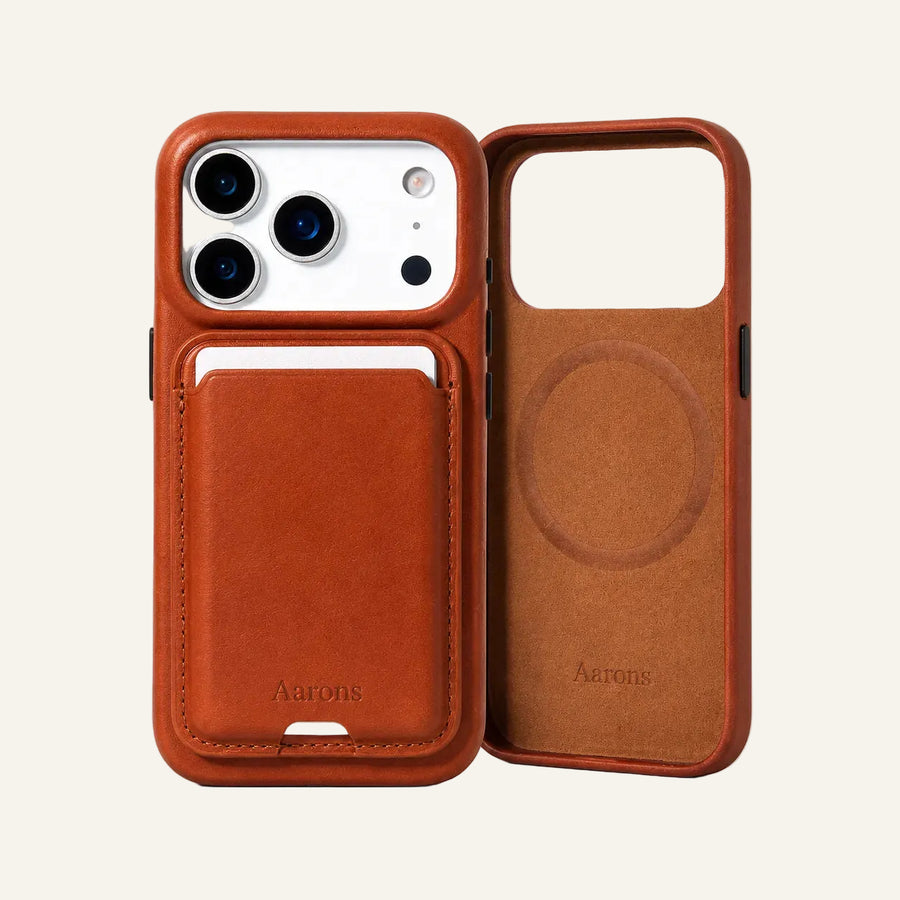 cuero genuino 2-in-1 desmontable MagSafe cartera funda para móvil para iPhone 17 serie (Fabricante mayorista/OEM)