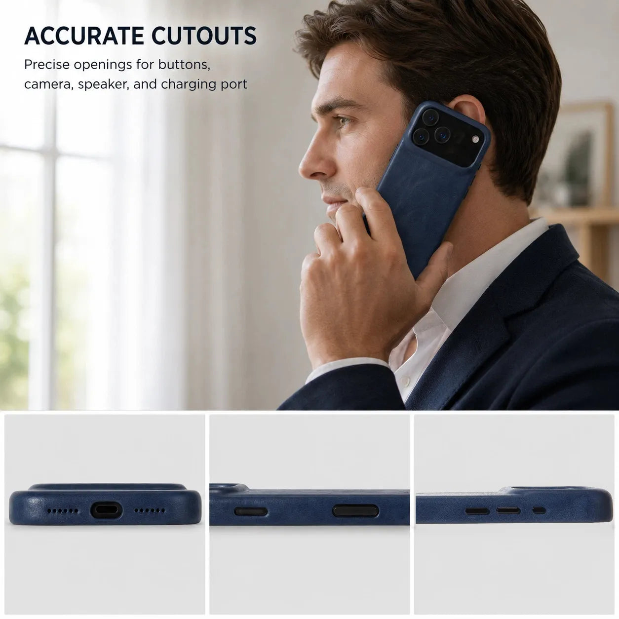 Genuine Leather Back Case for iPhone 17 Pro Max (Wholesale/OEM Manufacturer)