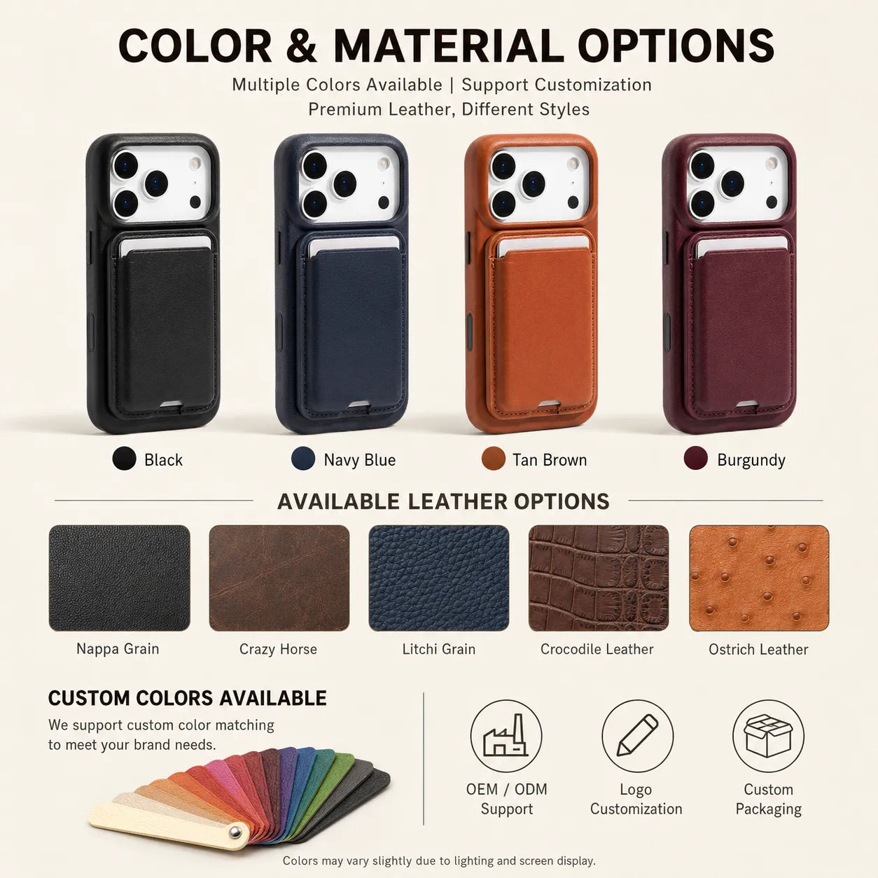 Genuine Leather 2-in-1 Detachable MagSafe Wallet Case (Wholesale/OEM Manufacturer)