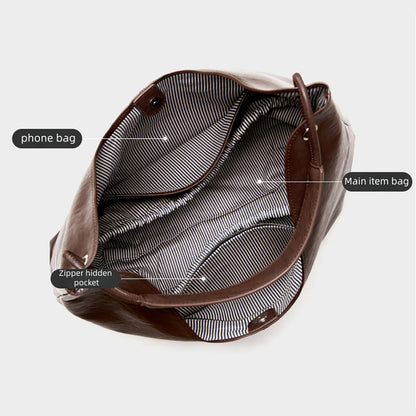 Large Genuine Leather Hobo Shoulder Bag - image 1