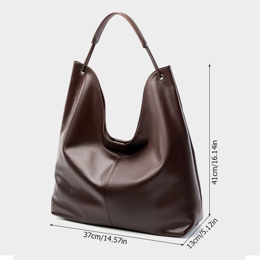Large Genuine Leather Hobo Shoulder Bag - image 2