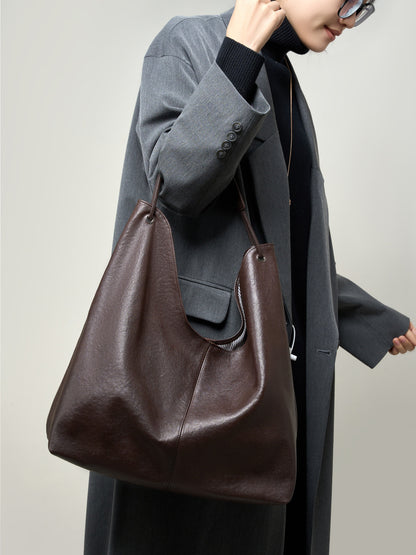 Large Genuine Leather Hobo Shoulder Bag - image 3