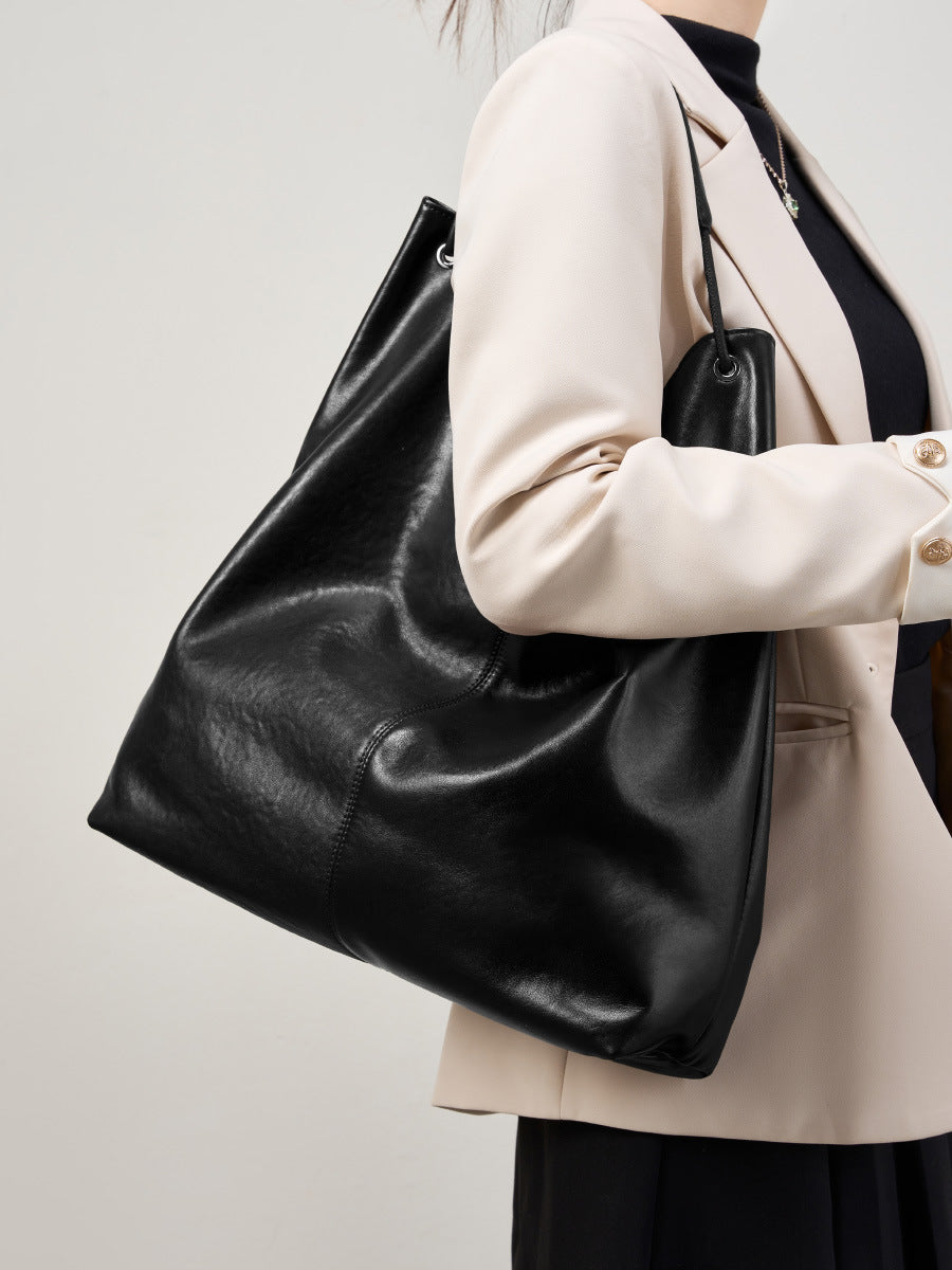 Large Genuine Leather Hobo Shoulder Bag - image 6