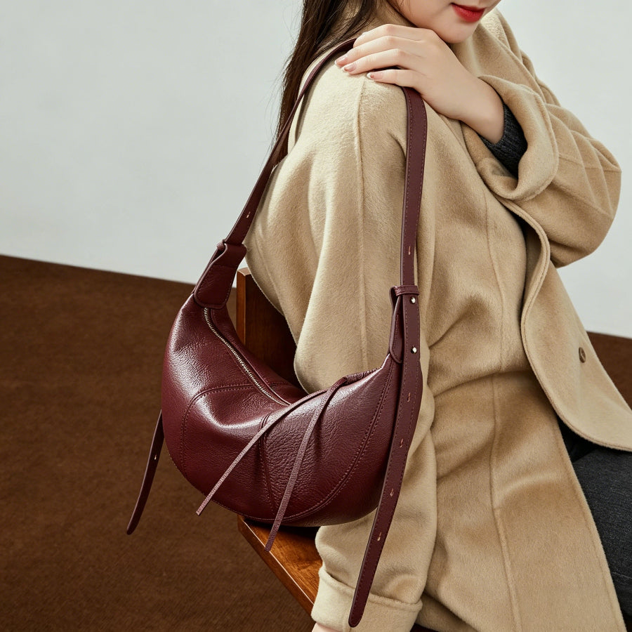 Large Genuine Leather Hobo Shoulder Bag - image 1