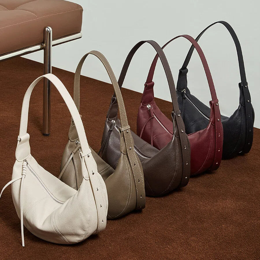 Large Genuine Leather Hobo Shoulder Bag - image 5