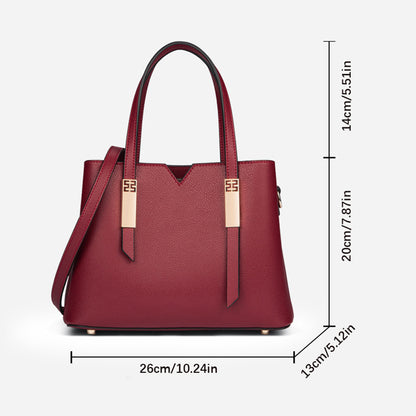 Large Genuine Leather Zip Tote Handbag - image 2