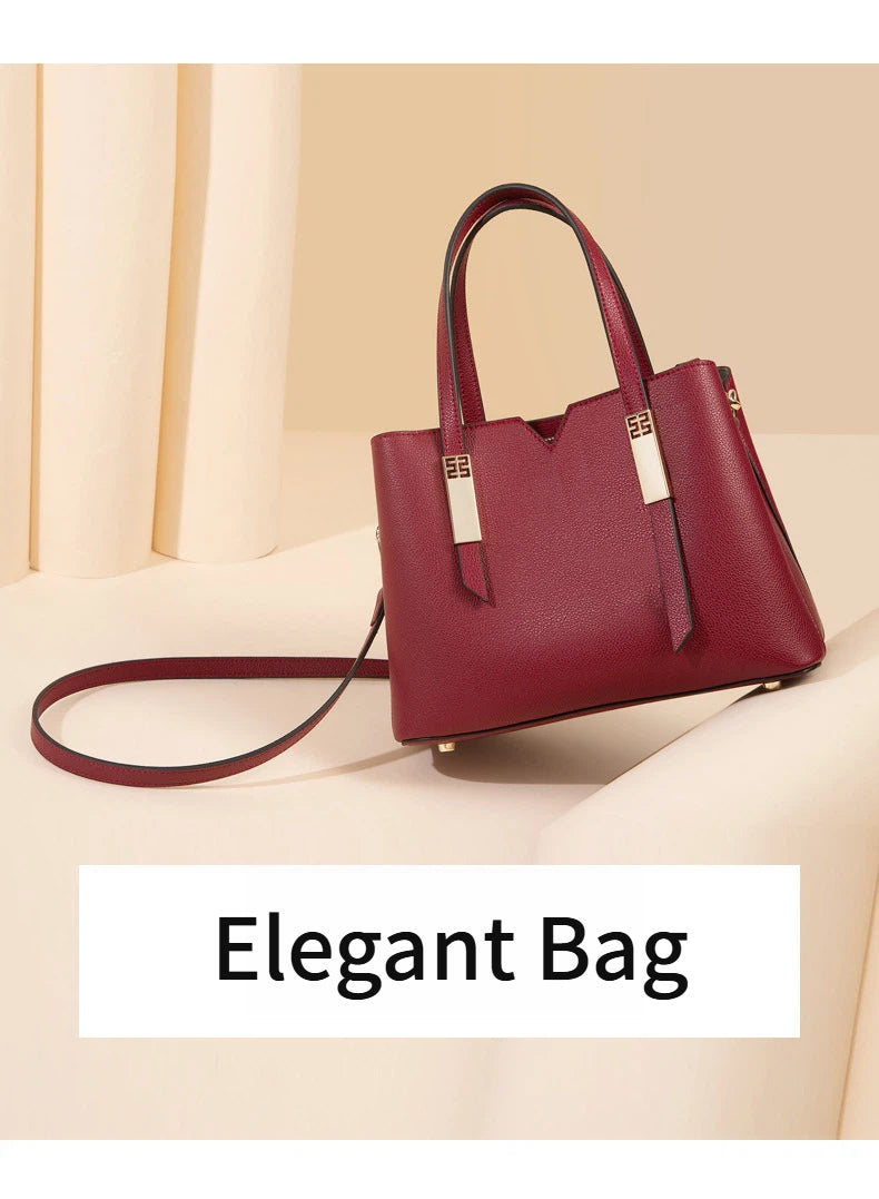Large Genuine Leather Zip Tote Handbag - image 8