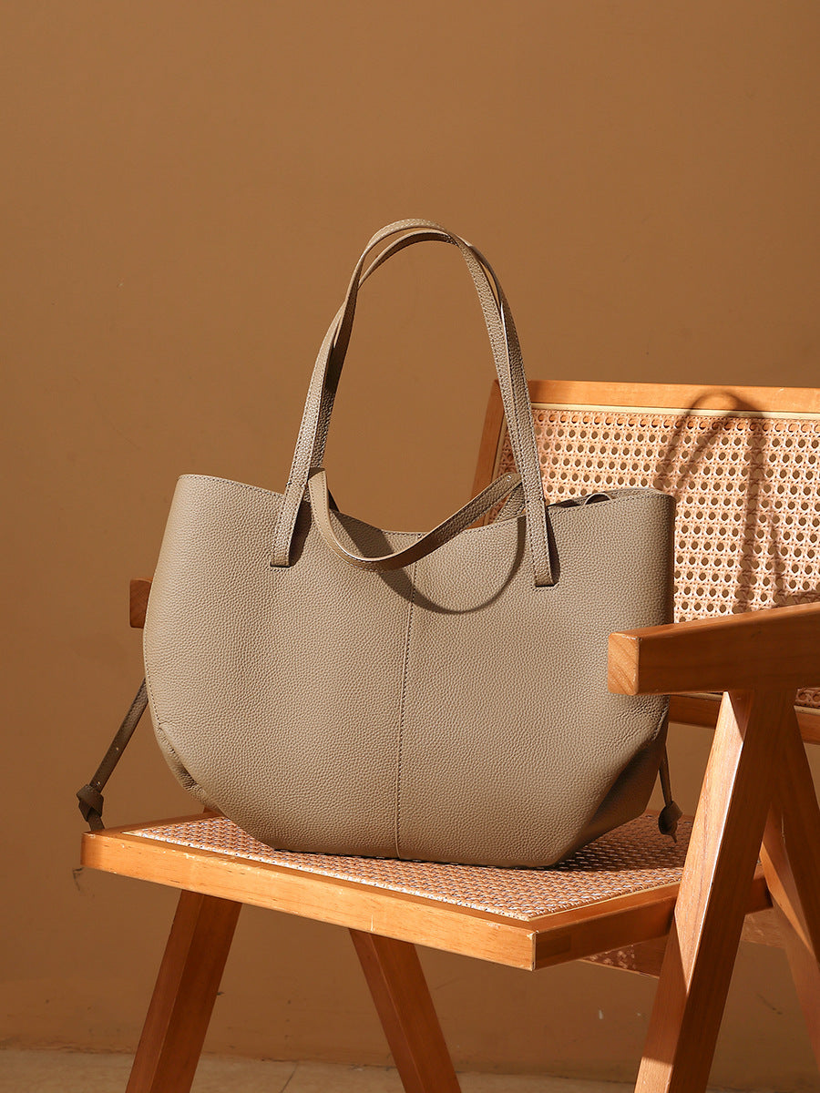 Large Soft Genuine Leather Tote Bag - image 3