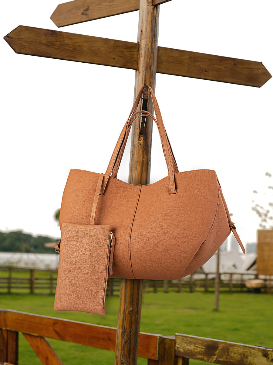 Large Soft Genuine Leather Tote Bag - image 4
