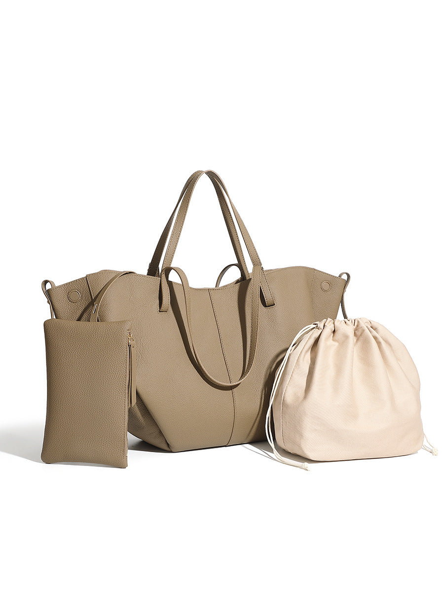 Large Soft Genuine Leather Tote Bag - image 5