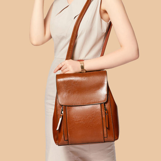 Large Vintage Genuine Leather Backpack - image 1