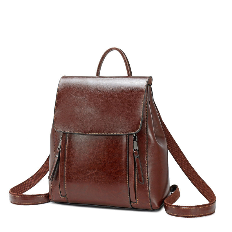 Large Vintage Genuine Leather Backpack - image 5