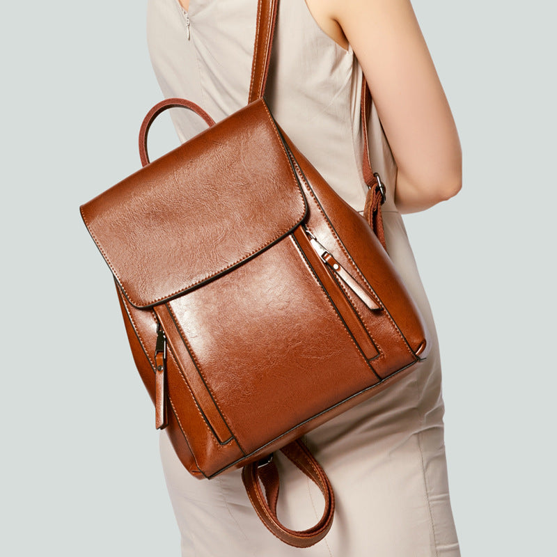 Large Vintage Genuine Leather Backpack - image 6