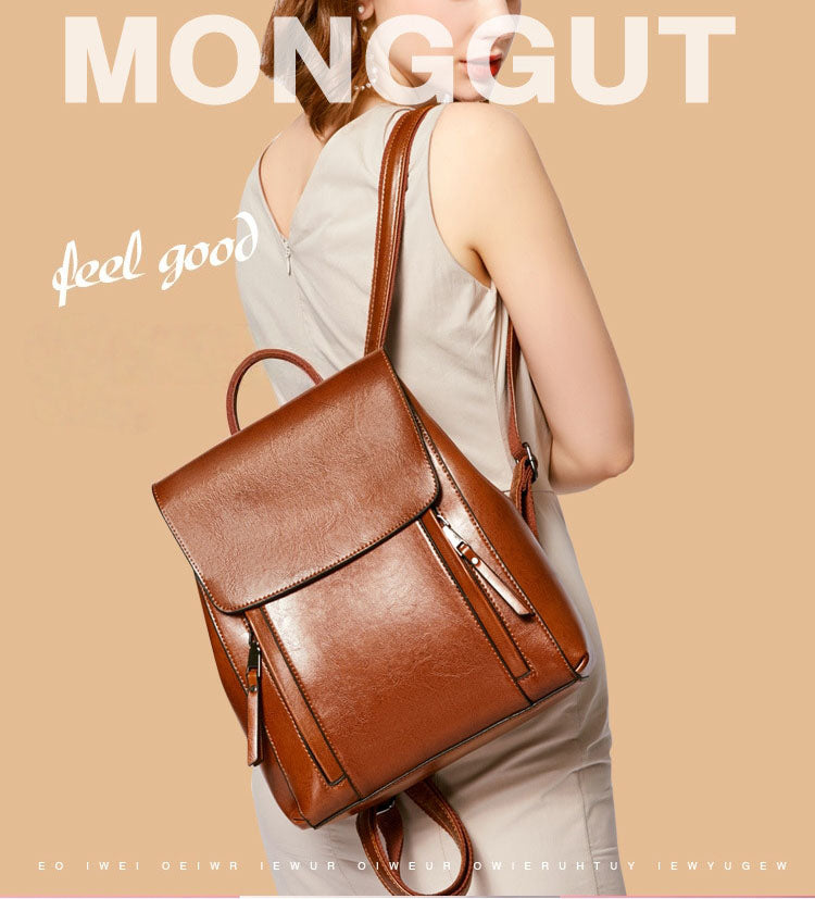 Large Vintage Genuine Leather Backpack - image 8