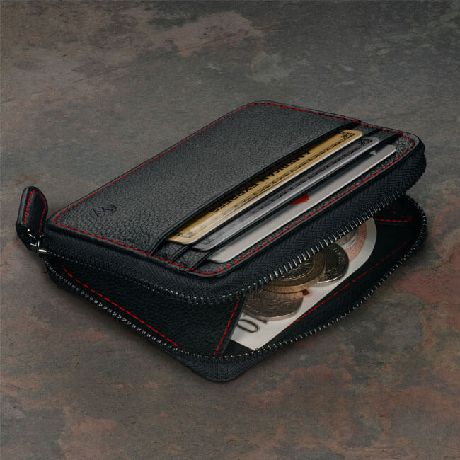 Aaronscase Genuine Leather Coin Purse with Zipper and Gift Box (Wholesale/Manufacturer)