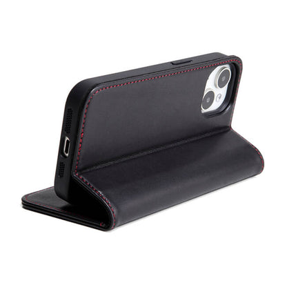 Aaronscase Genuine Leather iPhone 15 Flip Case with Card Holder (Wholesale / Manufacturer)