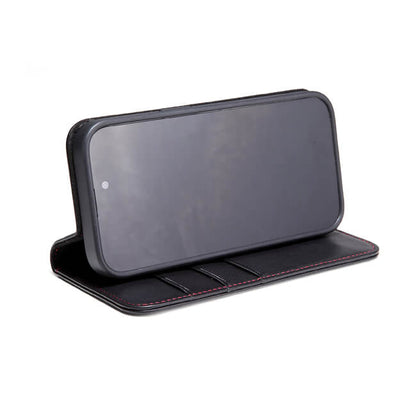 Aaronscase Genuine Leather iPhone 15 Flip Case with Card Holder (Wholesale / Manufacturer)