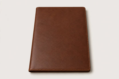 Brown leather meeting portfolio notebook folder for wholesale corporate gift production