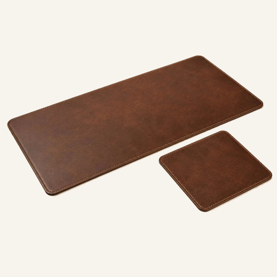 Leather Mouse Pad and Keyboard Mat Set (Wholesale/OEM Manufacturer) - #F6F3ED square main image
