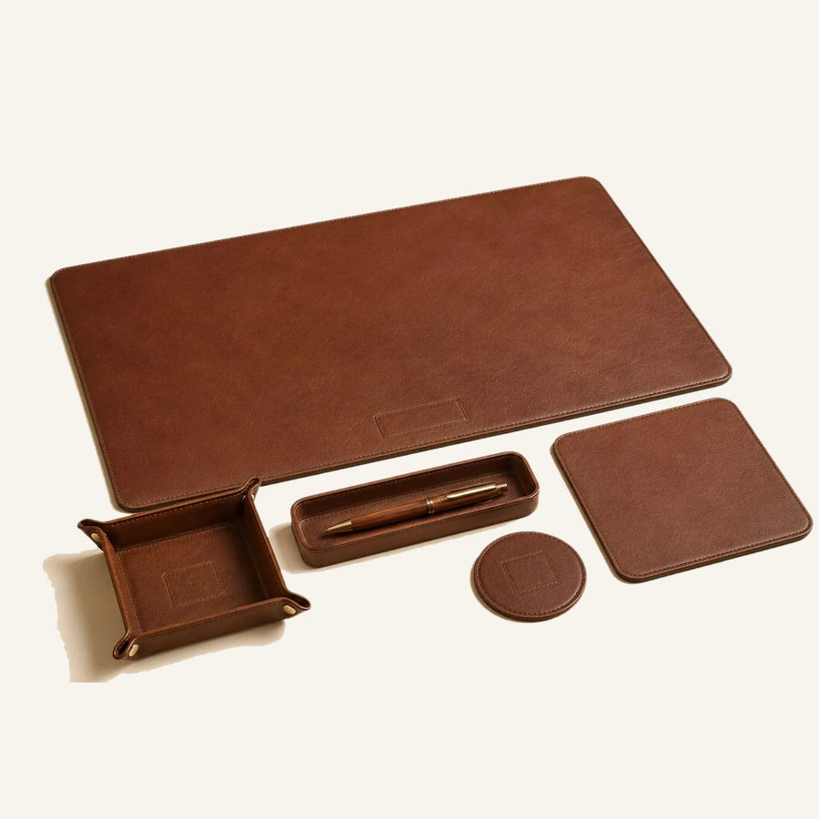 Leather Office Desk Set (Wholesale/OEM Manufacturer) - #F6F3ED square main image