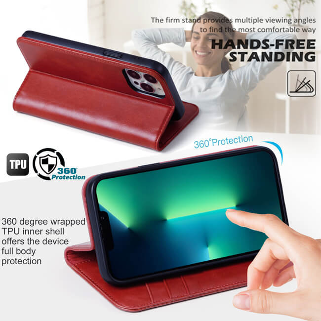 Aaronscase Custom Genuine Red Leather iPhone 15 Pro Max Case (Wholesale / Manufacturer)