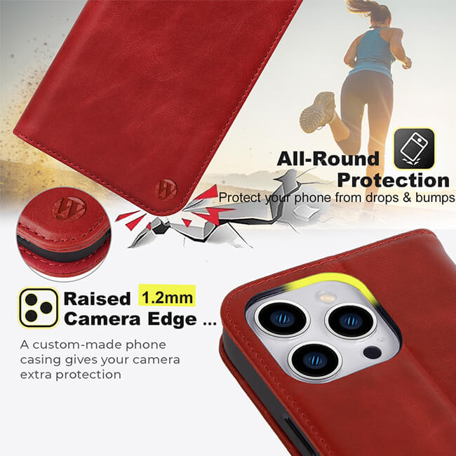 Aaronscase Custom Genuine Red Leather iPhone 15 Pro Max Case (Wholesale / Manufacturer)