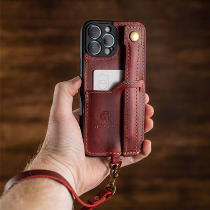 Aaronscase Genuine Leather Phone Case with Card Holder - Wholesale Manufacturer