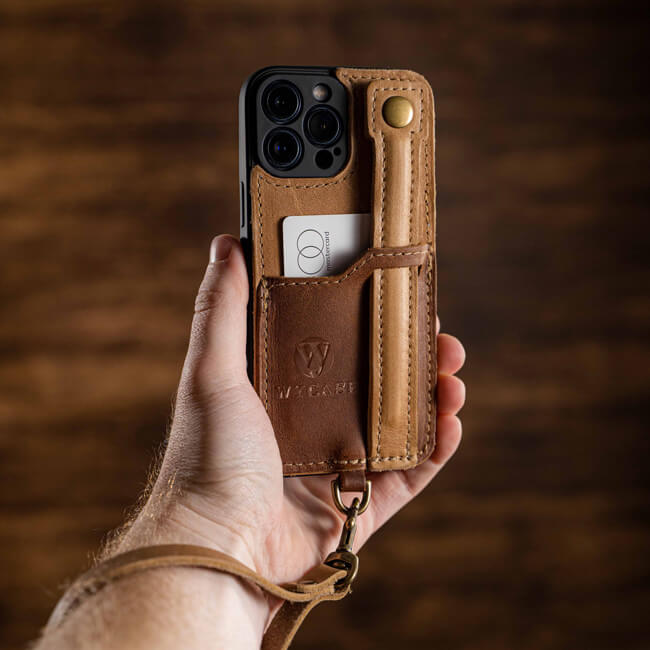 Aaronscase Genuine Leather Phone Case with Card Holder - Wholesale Manufacturer