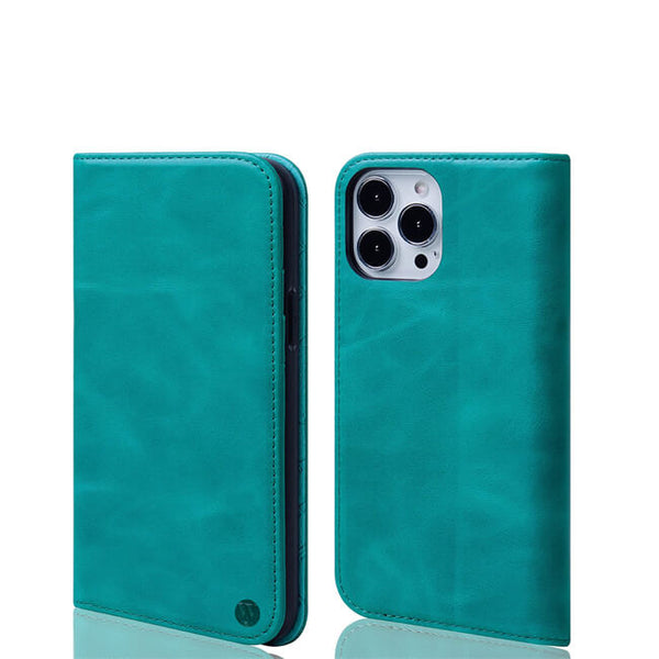 Aaronscase Genuine Leather iPhone 16 Case with Stand (Wholesale / Manufacturer)