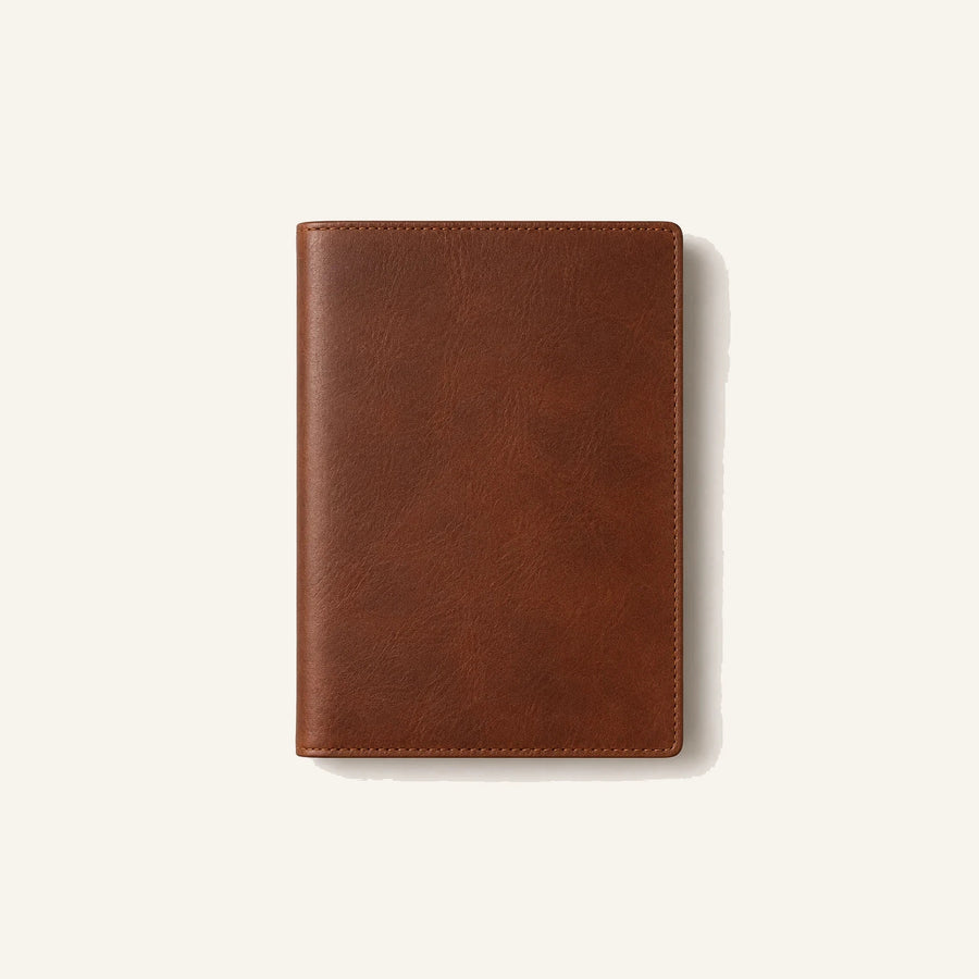 Leather Recipe Journal and Menu Notebook Cover (Wholesale/OEM Manufacturer) - #F6F3ED square main image