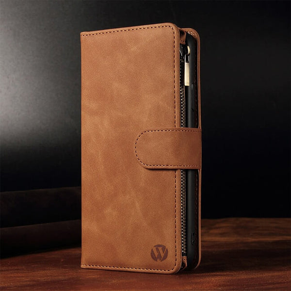 Aaronscase Genuine Leather Zipper Wallet Phone Case (Wholesale Manufacturer)