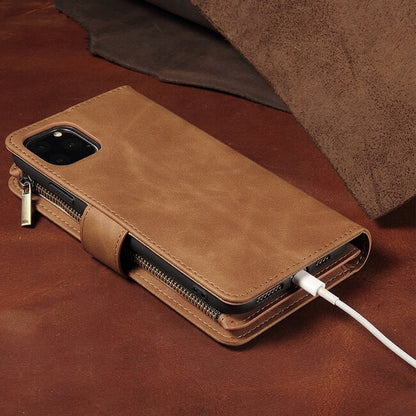 Aaronscase Genuine Leather Zipper Wallet Phone Case (Wholesale Manufacturer)
